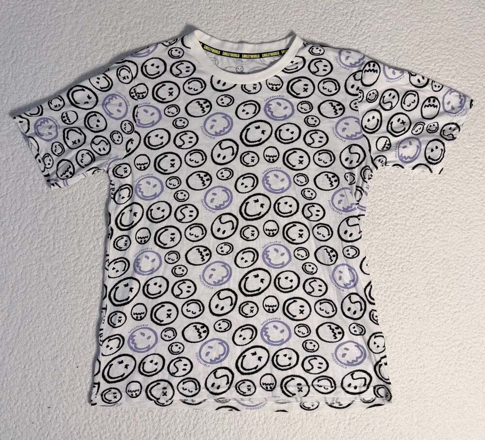 SmileyWorld All-Over Smiley Face Graphic Short Sleeve T-Shirt